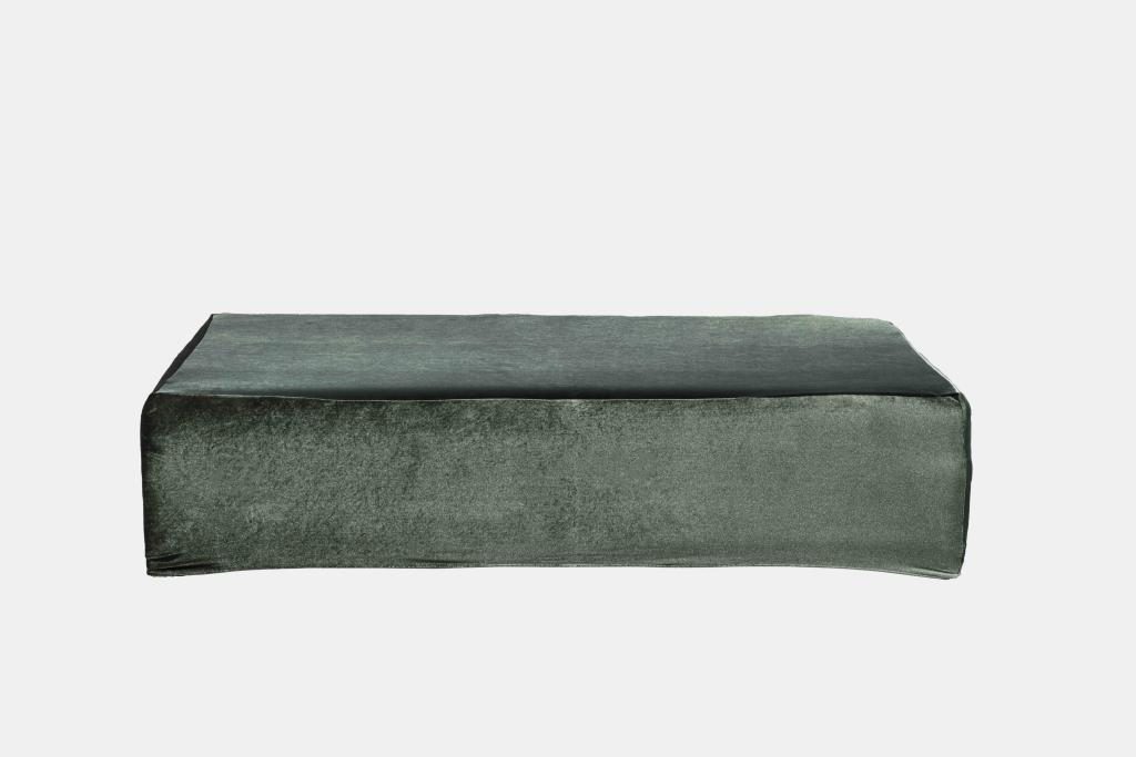 Velvet stool, olive green - Image 1